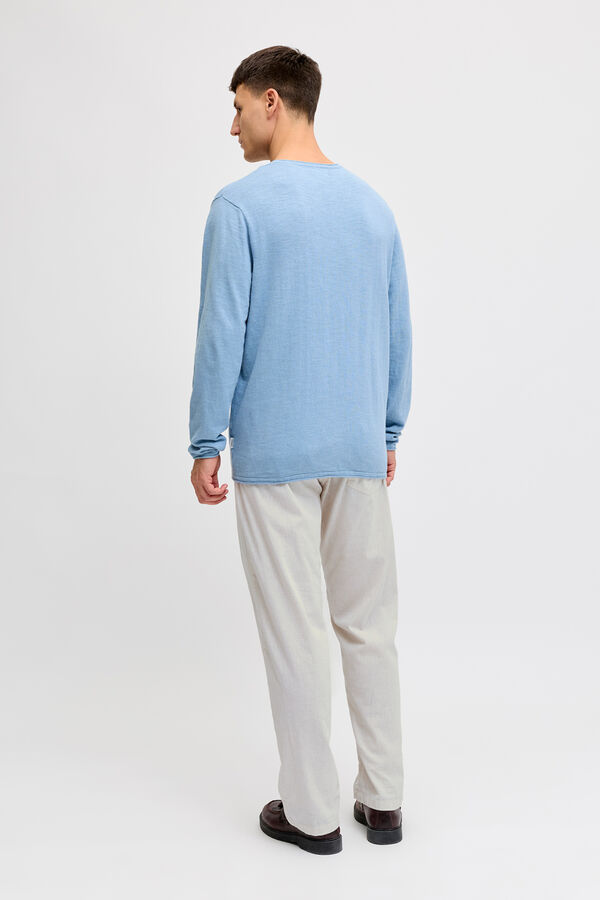 JJ REBEL Linen regular fit jogger trousers nude