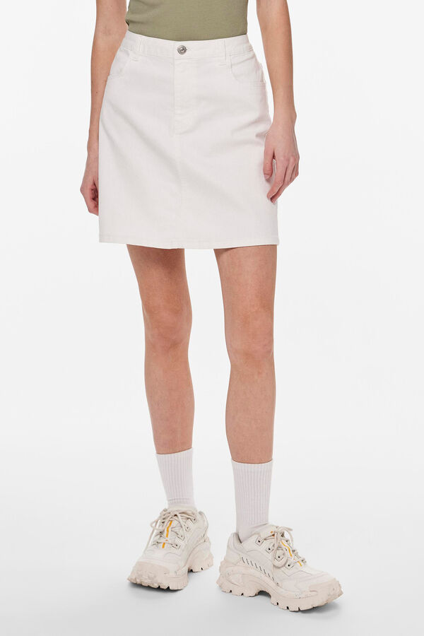 Springfield Short denim skirt white