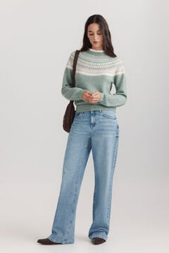 Springfield Jacquard shirt collar jumper