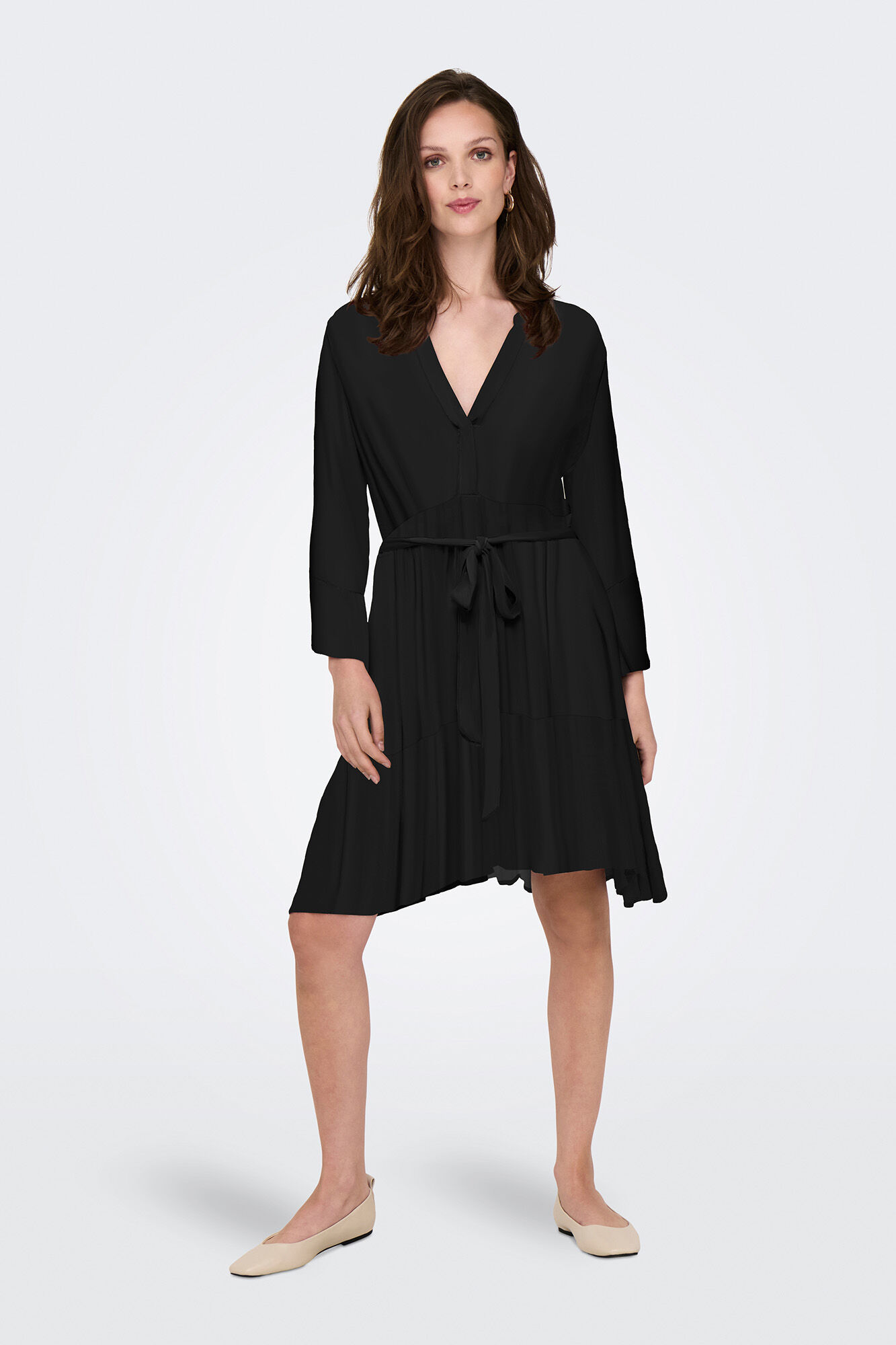 Only Vestido curto manga francesa