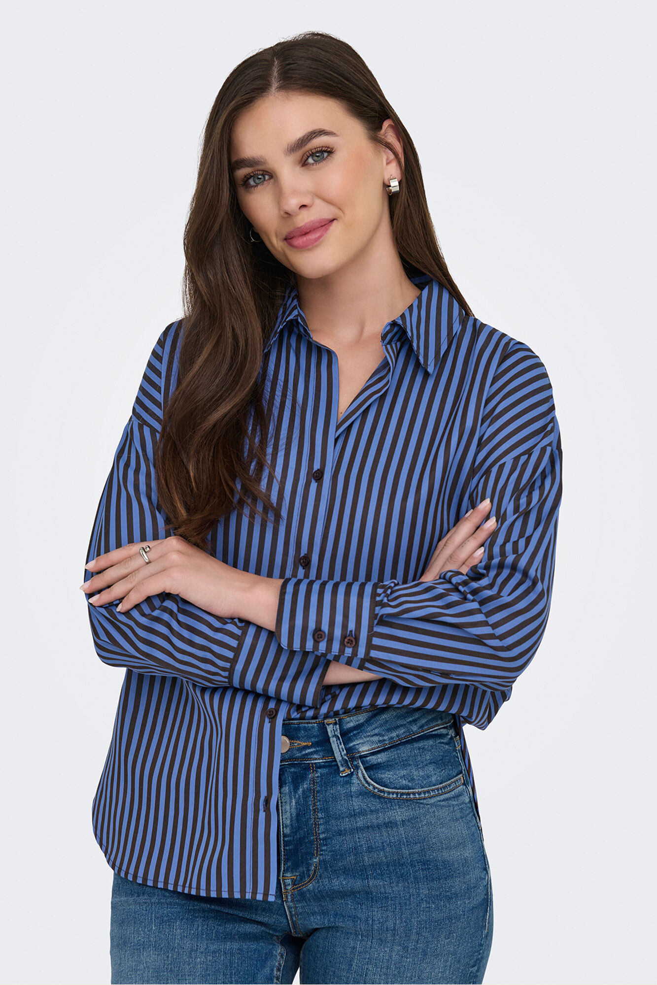 JDY Camisa riscas de manga comprida