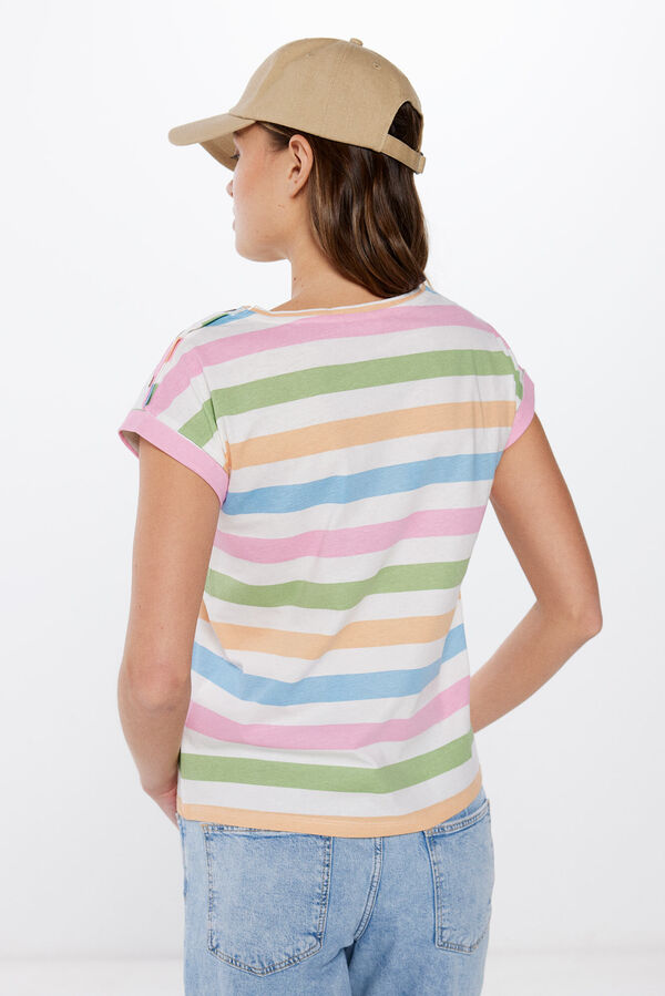 Springfield T-shirt imprimé boutons épaules couleur