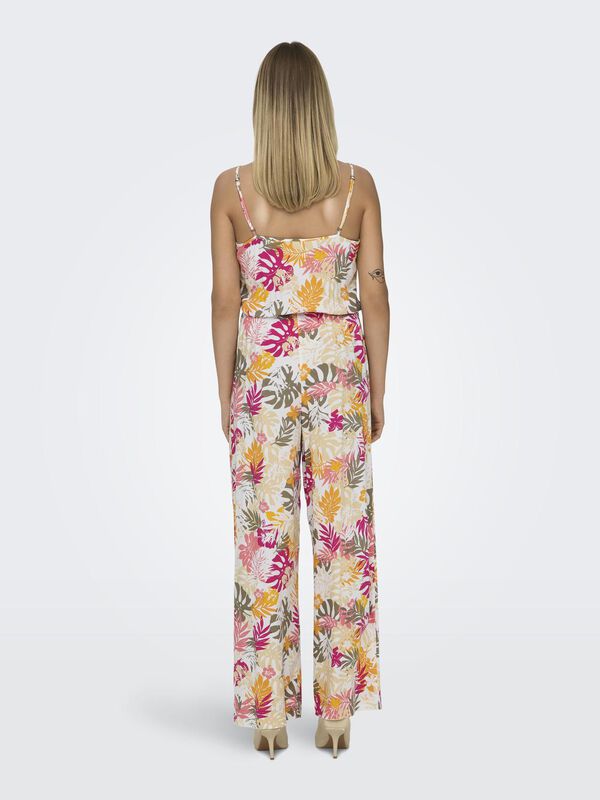 Springfield Long printed jumpsuit white