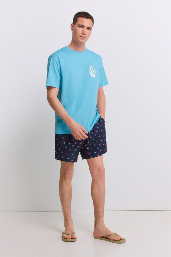 Springfield Octopus print swimwear blue