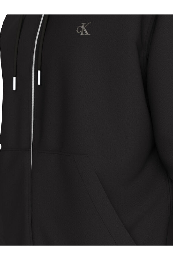 CK Jeans Sweatshirt zip fastening hood black