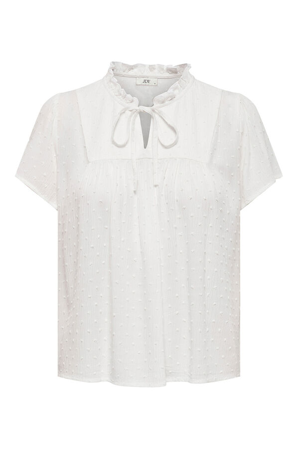 JDY Blusa manga curta plumeti branco