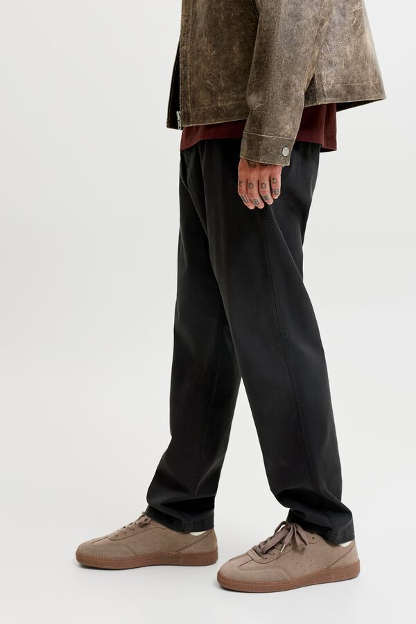 Jack & Jones Pantal&oacute;n relaxed algod&oacute;n negro