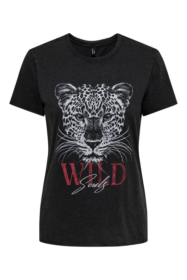 Only Printed short-sleeved T-shirt grey