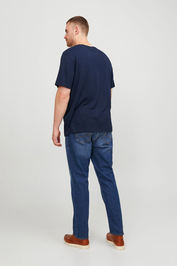 Jack & Jones PLUS Camiseta b&aacute;sica logo azul