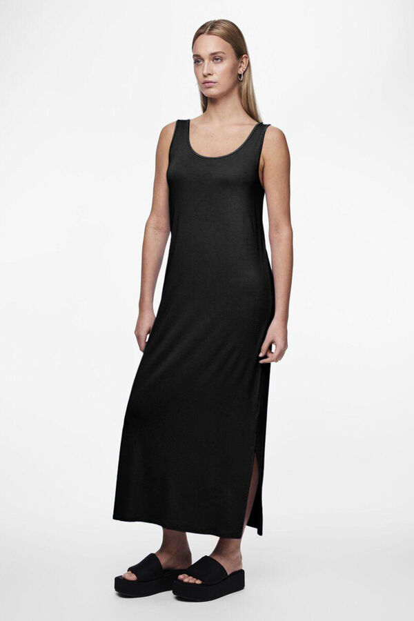Pieces Vestido largo fluido negro