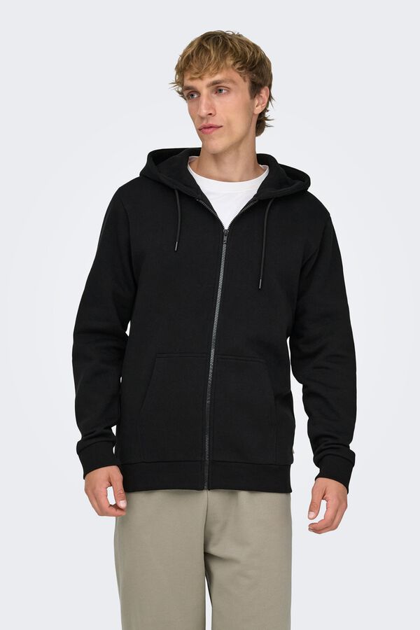 Only & Sons Sudadera con cremallera negro
