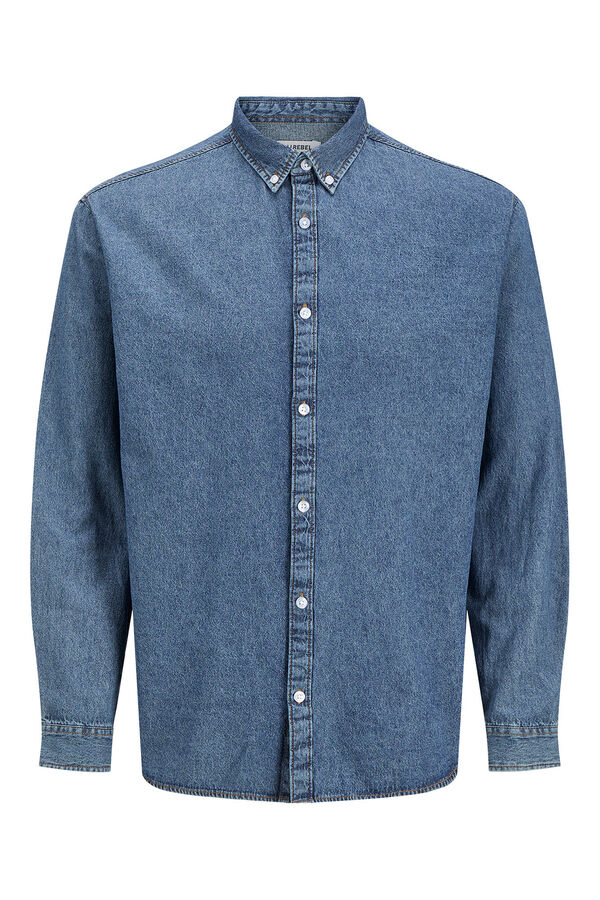 JJ REBEL Camisa relaxed fit algod&oacute;n azul