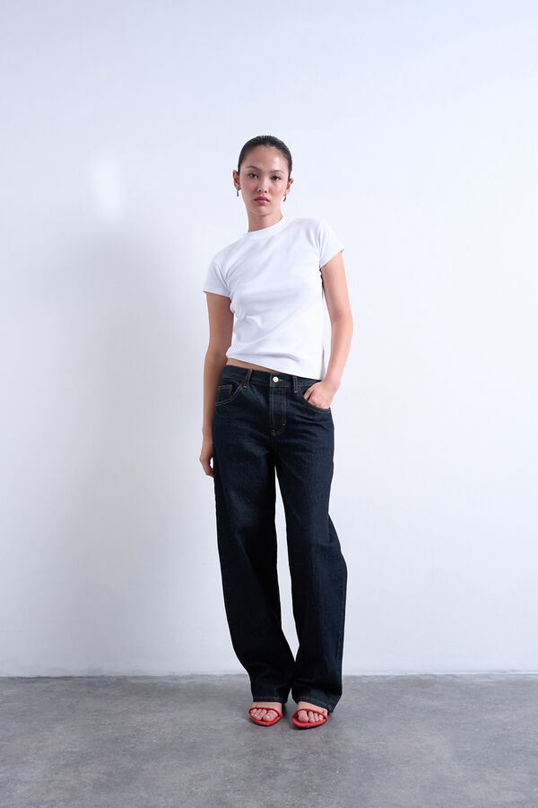 Topshop Top básica de manga curta branco