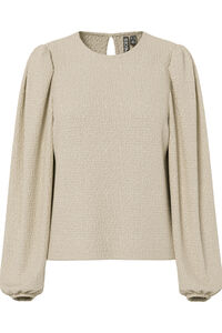 Pieces Strukturiertes Top mit gerafften B&uuml;ndchen