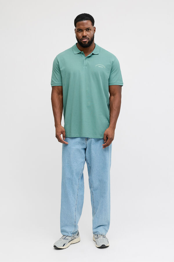 Jack & Jones PLUS Basic short sleeve polo shirt blue