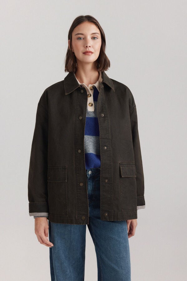 Springfield Oversize jakna sa džepovima Braon