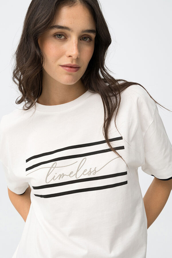 Tiffosi Basic printed T-shirt beige