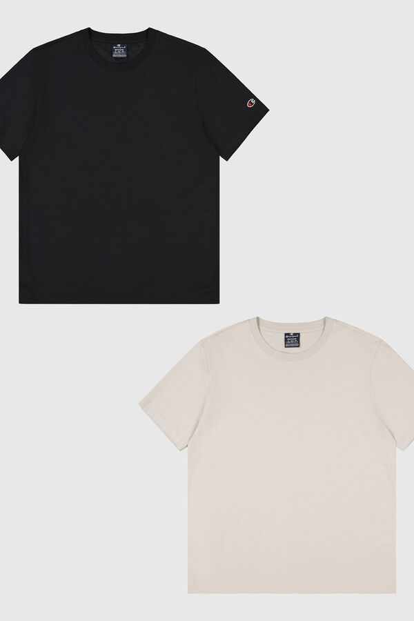Champion Pacote de 2 camisetas masculinas de algod&atilde;o bege