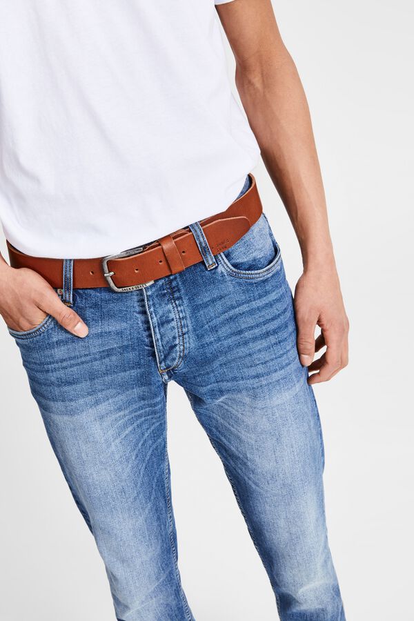 Jack & Jones 100% leather belt nude