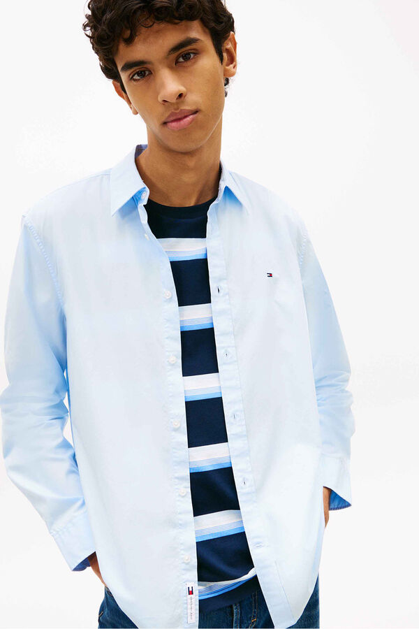 Tommy Jeans Regular fit poplin shirt blue