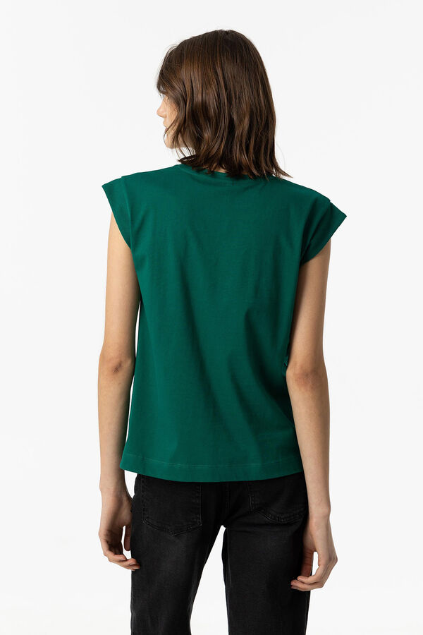 Springfield T-Shirt mit Aufschrift in Relief-Optik vorne grün