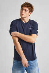 Springfield Short-sleeved T-shirt with printed front and back navy