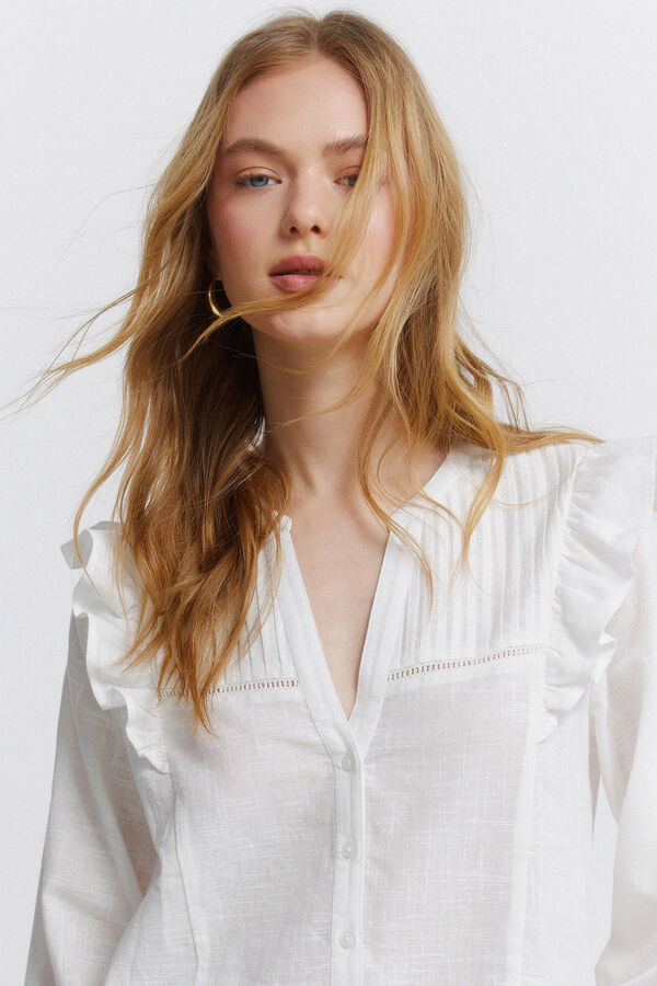 Springfield Puffed and ruffled blouse printed