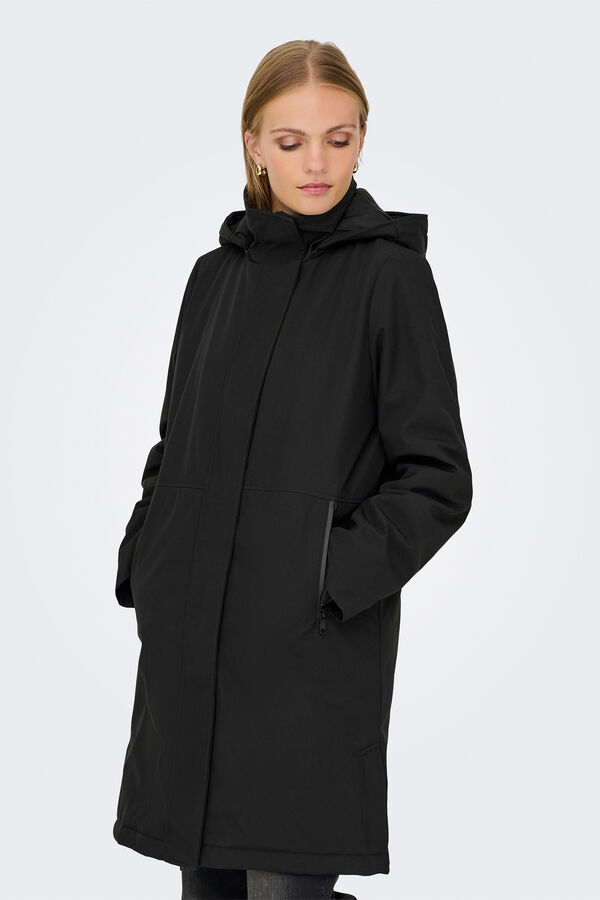 Only Short hooded parka black