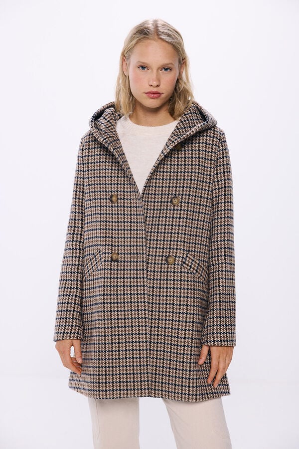 Springfield Checked buttons hood brown