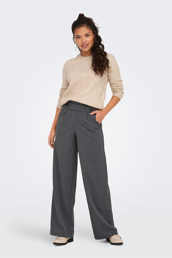 JDY Pantalón largo wideleg gris