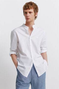 Springfield Linen mandarin collar shirt