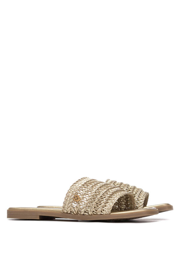 XTI Macram&eacute; flat sandal printed