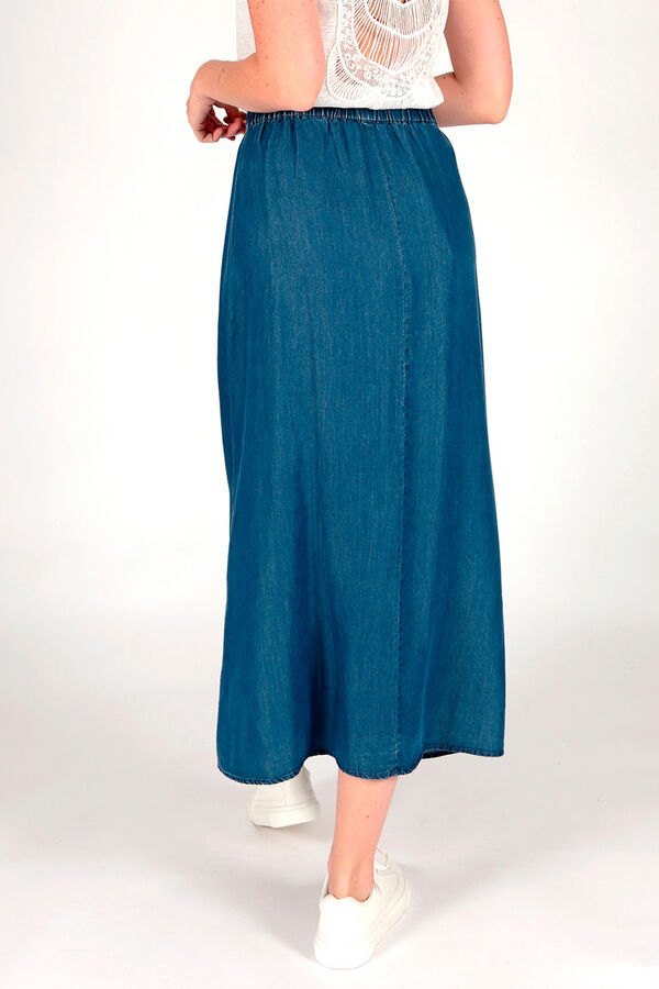 Springfield Midi skirt with elasticated waist blue