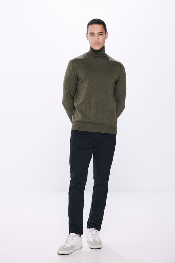 Springfield Basic high neck sweater tamnokaki