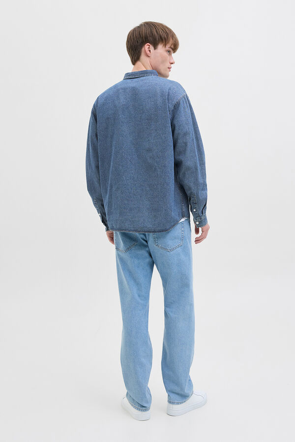 JJ REBEL Camisa relaxed fit algod&oacute;n azul