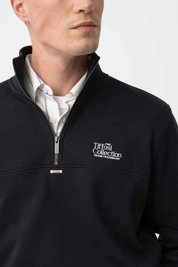 Tiffosi Sweatshirt com fecho-&eacute;clair azul