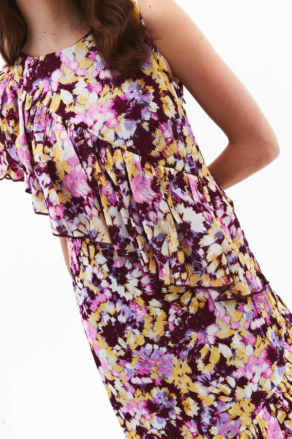 Oxxo Vestido midi asim&eacute;trico rosa