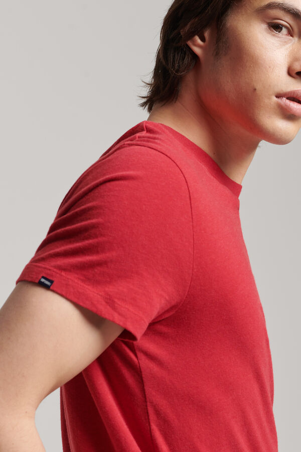 Springfield T-shirt de algodão orgânico com o logótipo Vintage Logo bordado vermelho real