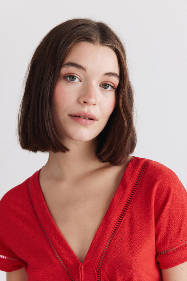 Springfield Vest top with ruffles burgundy