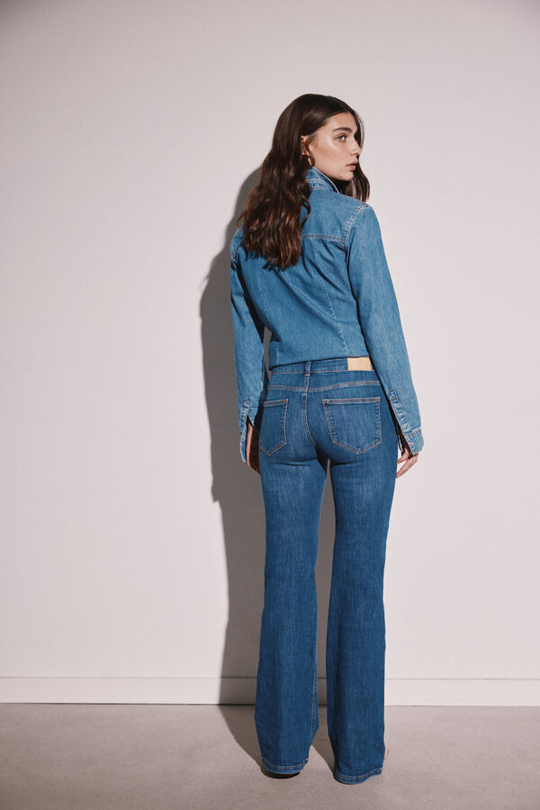 Springfield Jeans Flare Coton bleu