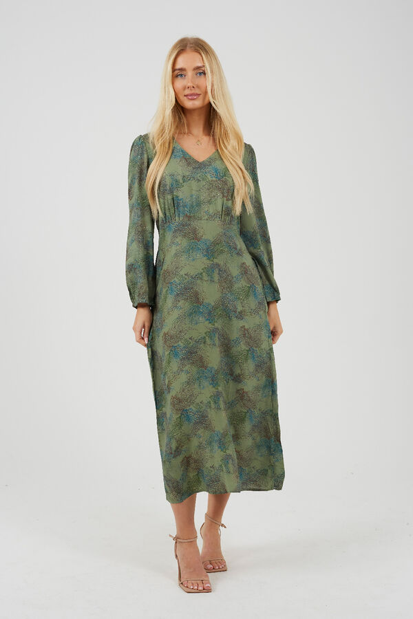 Brave Soul Long print dress green