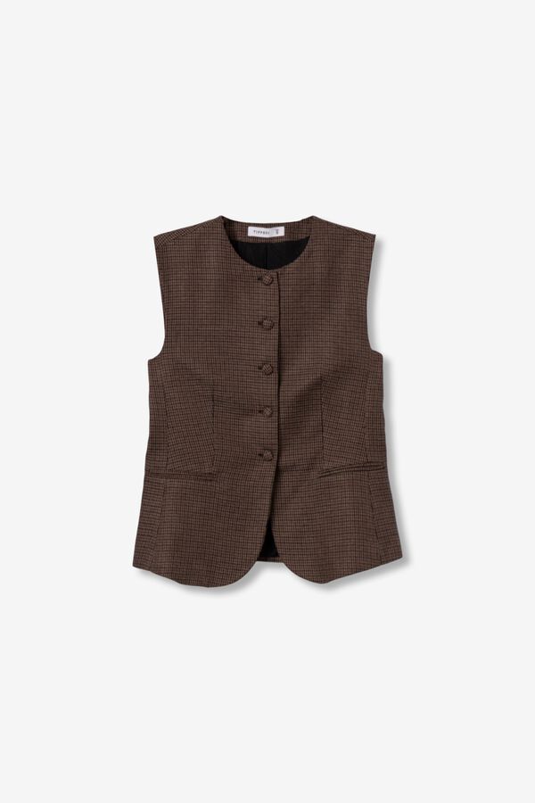 Tiffosi Faux suede gilet nude