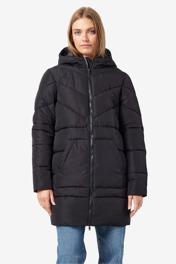 Noisy May padded coat with hood  black