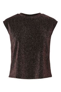 Pieces Blusa de lurex manga curta