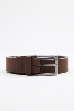 Springfield Men's brown faux leather belt brun