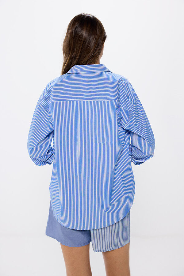 Springfield Camisa oversized algodón azul indigo