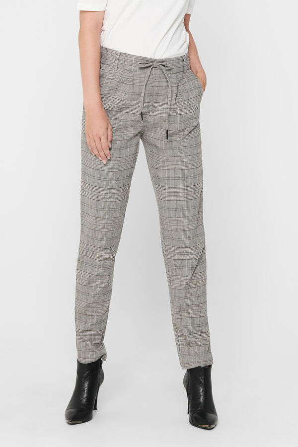 Springfield Women's checked floaty trousers crna