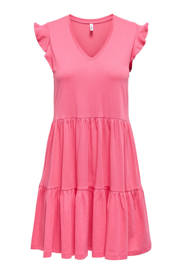 Only Short dress with short sleeves pink
