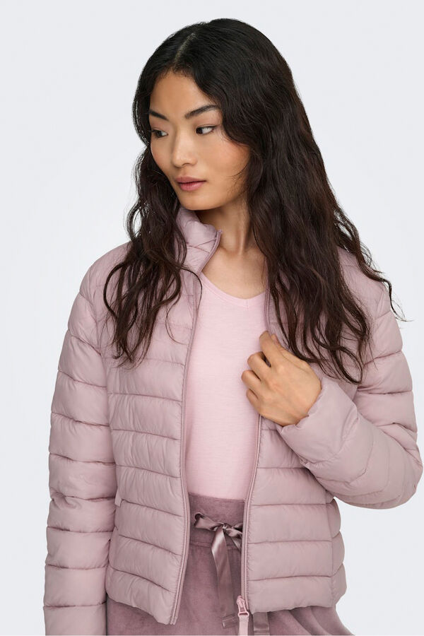 Only Quilted jacket with zip fastening pink