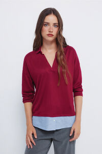 Springfield Combined cut jersey-knit polo shirt